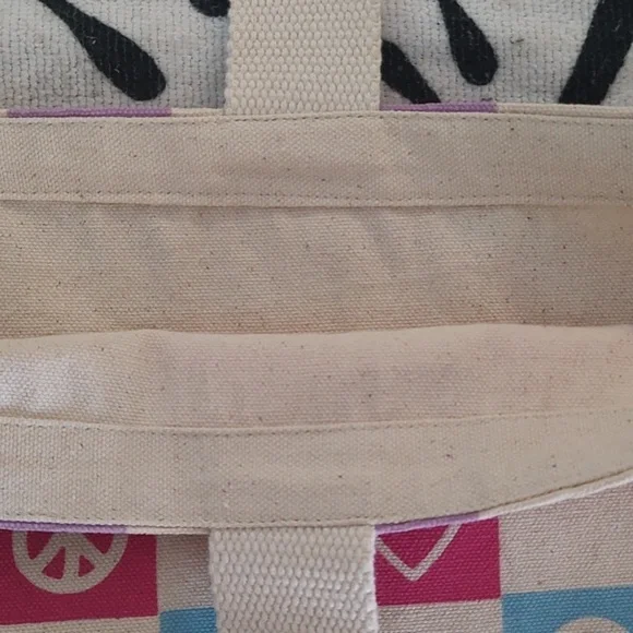 Peace Sign Canvas Satchel - Picture 5 of 6